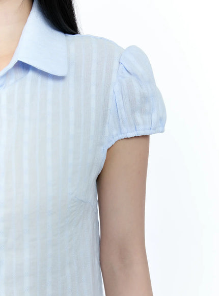 striped-puff-sleeve-blouse-cg513