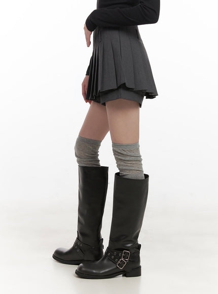 Pleated Mini Skirt with Built-In Shorts CJ528