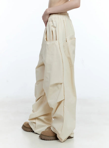 Oversized Pintuck Wide-Leg Pants CG507