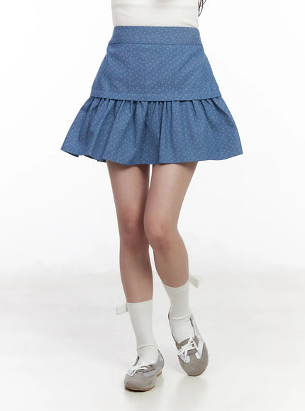 floral-pattern-flare-mini-skirt-cm527