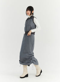 nylon-shirring-midi-skirt-cn307