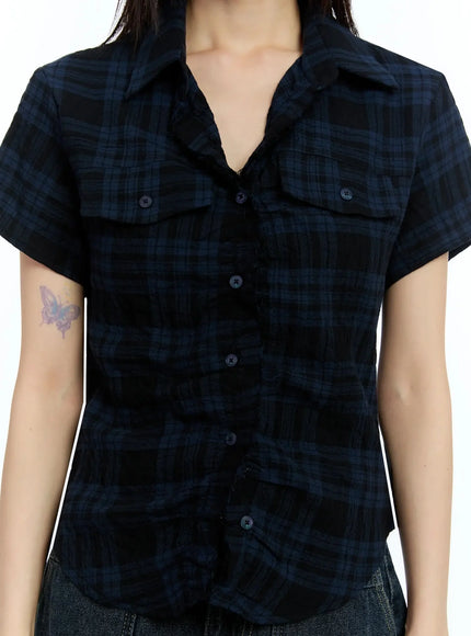 slim-fit-plaid-short-sleeve-shirt-iu523