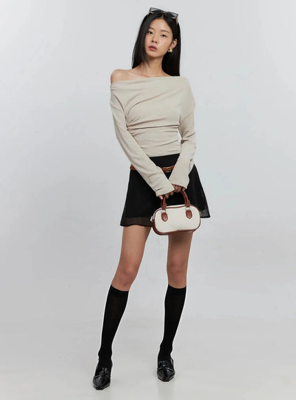 Sheer Chiffon Mini Skirt IS516