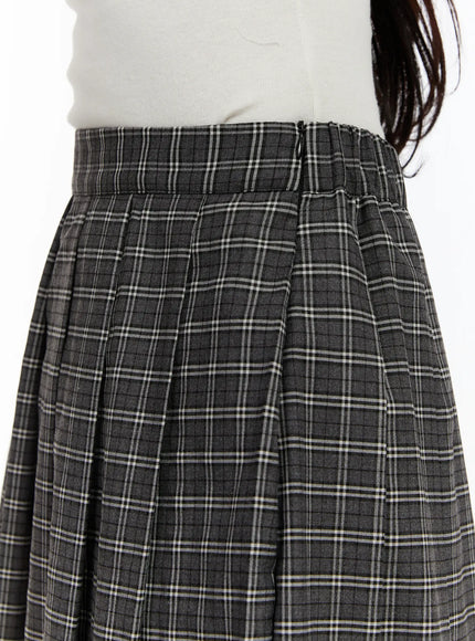 Plaid A-Line Midi Skirt CM510