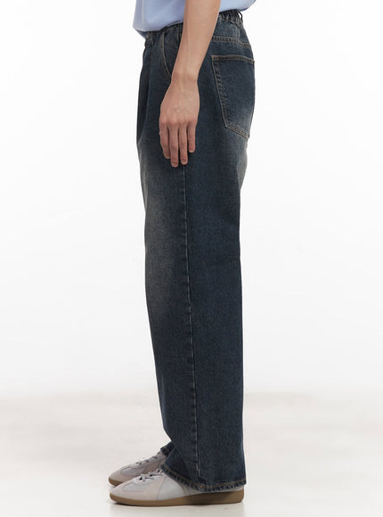 Men's Pintuck Washed Jeans IA511