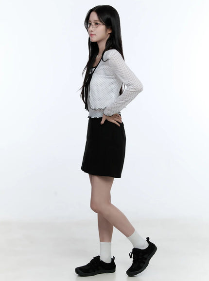 banded-pleated-mini-skirt-cg513