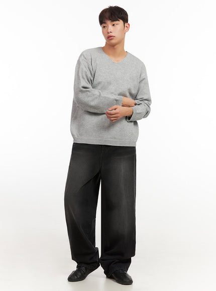 Men's Washed Relaxed-Fit Jeans IF517