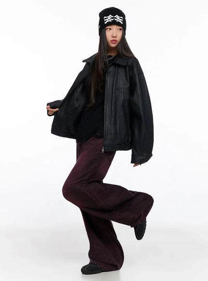 zippered-faux-leather-biker-style-jacket-io520