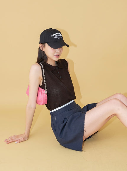 New Town Lettered Cotton Baseball Cap OU13