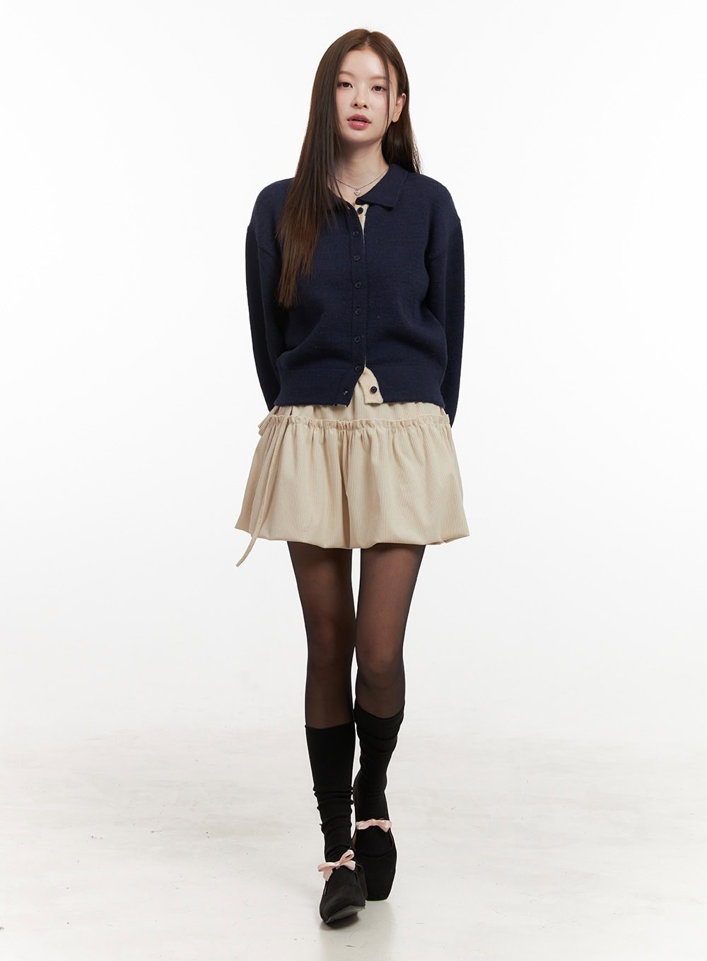 string-tie-solid-mini-skirt-od418