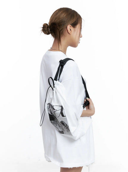 Graphic Drawstring Backpack CL514