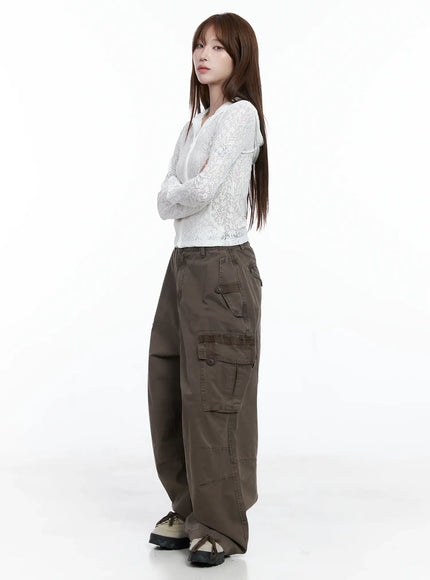 Utility Pocket Wide-Leg Trousers CS501