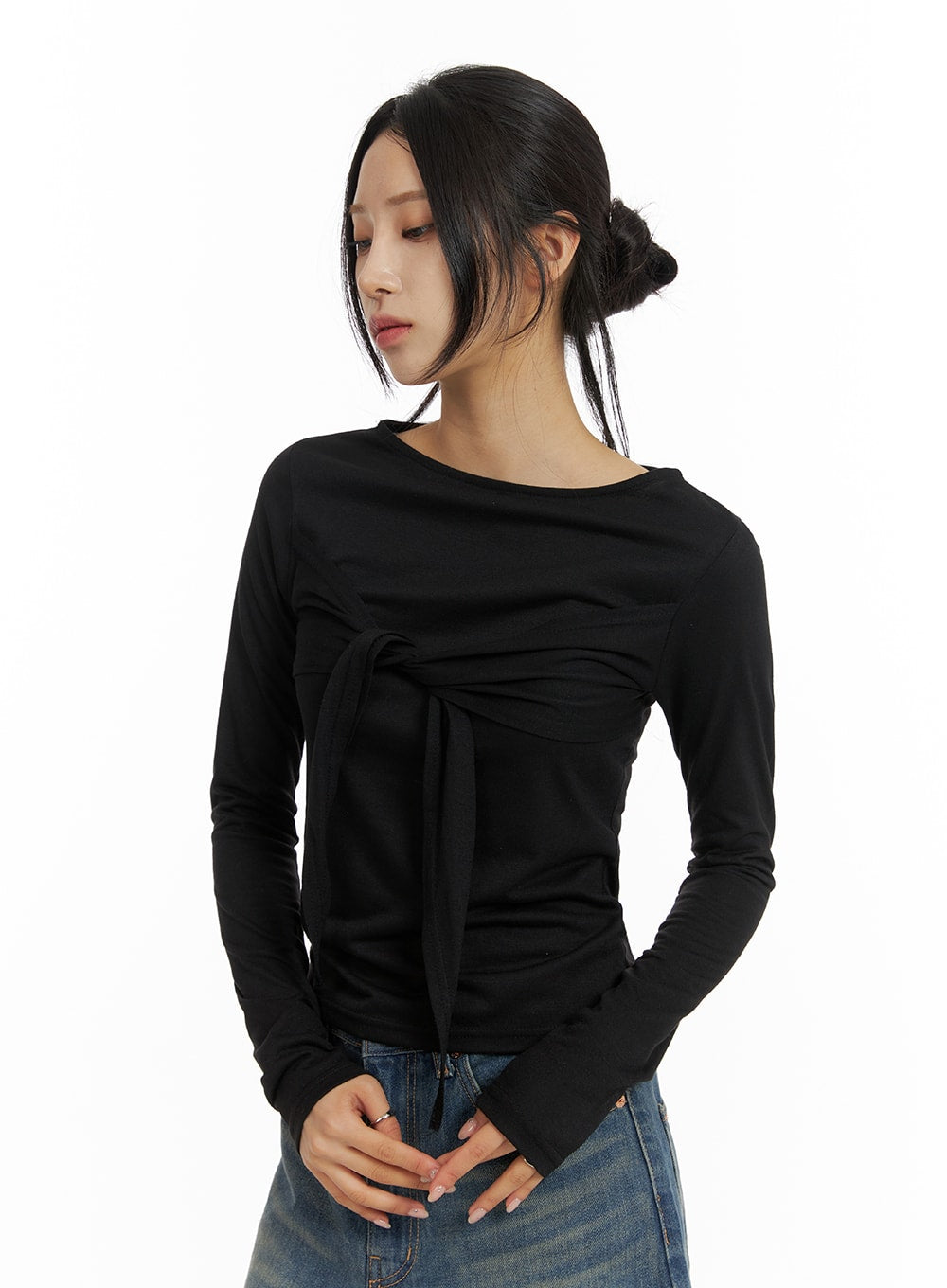 ribbon-slim-fit-long-sleeve-top-cf429