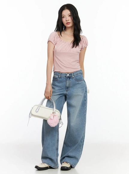 dotted-puff-sleeve-top-im524