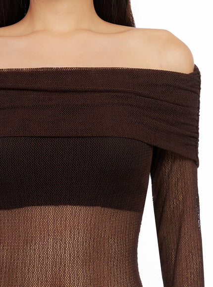 Chich Sheer Off-Shoulder Top IG528