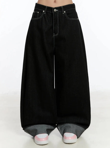 kacey-plaid-stitched-back-pocket-baggy-jeans-im513