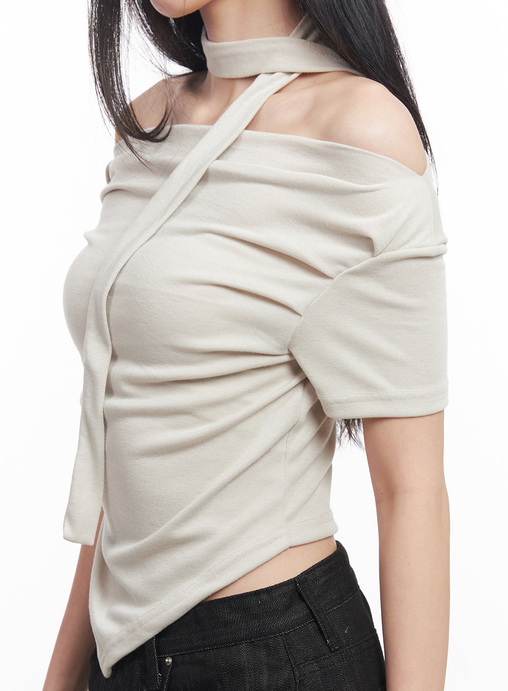 off-shoulder-crop-tee-scarf-set-iy516