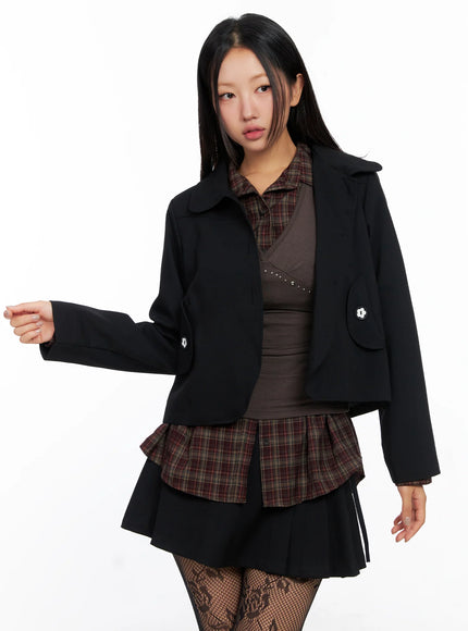 Button-Up Cropped Jacket CO515