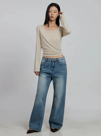 casual-wrap-v-neck-top-set-im520