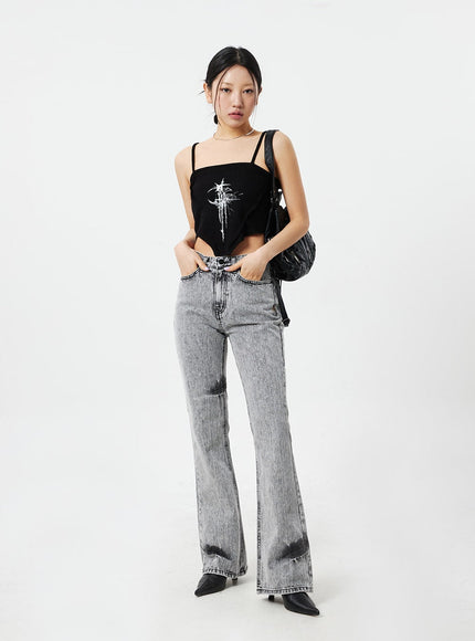 Grey Bootcut Jeans CM324