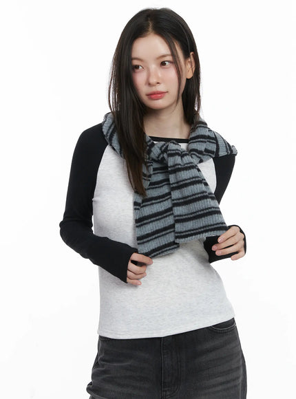 Casual Striped Hooded Muffler CJ512