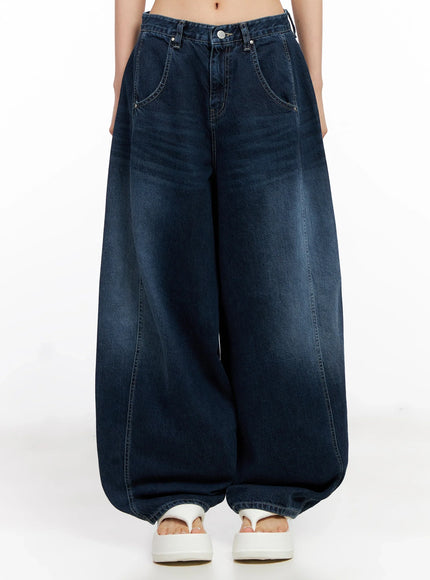 Sohee Angel Wing Print Wide-Leg Jeans IG508