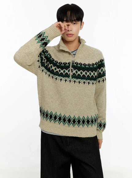 mens-patterned-high-neck-quarter-knit-sweater-in525
