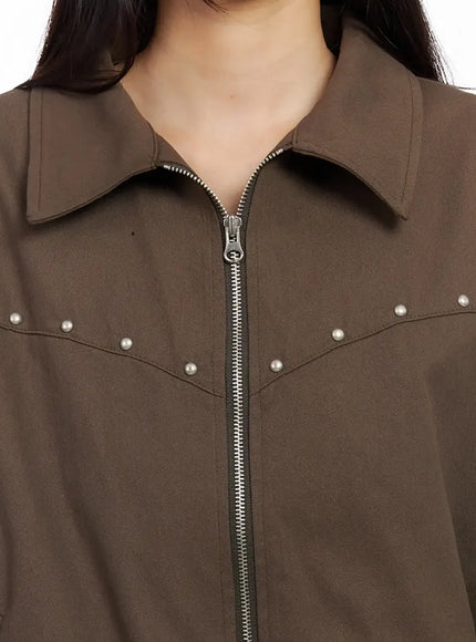 Urban Studded Bomber Jacket IA508