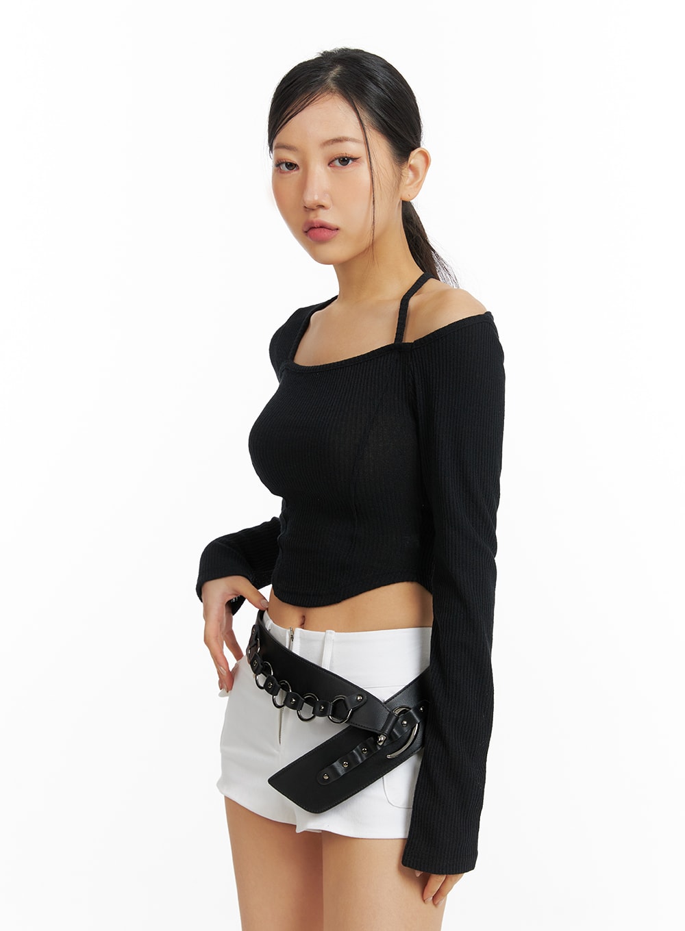 solid-knit-asymmetrical-long-sleeve-top-cf416