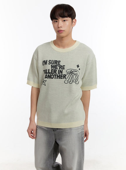 Men's Short Sleeve Graphic Sweater IA507