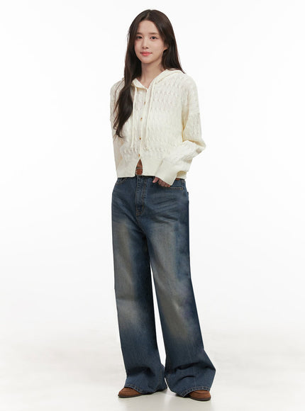 Genie Washed Wide-Fit Bootcut Jeans IJ510