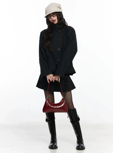 Polka Dot Pleated Mini Skirt IF505