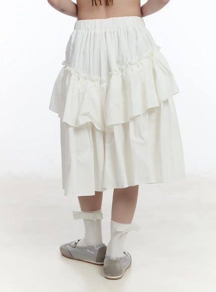 Ruffled Tiered Midi Skirt CA503
