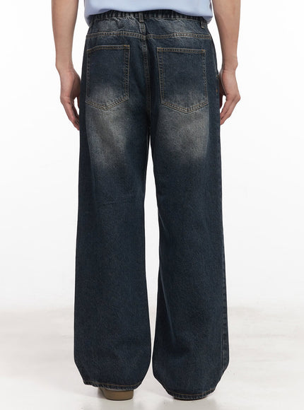 Men's Pintuck Washed Jeans IA511