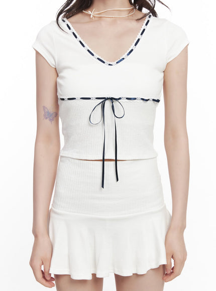 ribbon-v-neck-crop-t-shirt-cy520