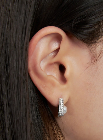 Elegant Cubic Faux-Pearl Earrings IN510