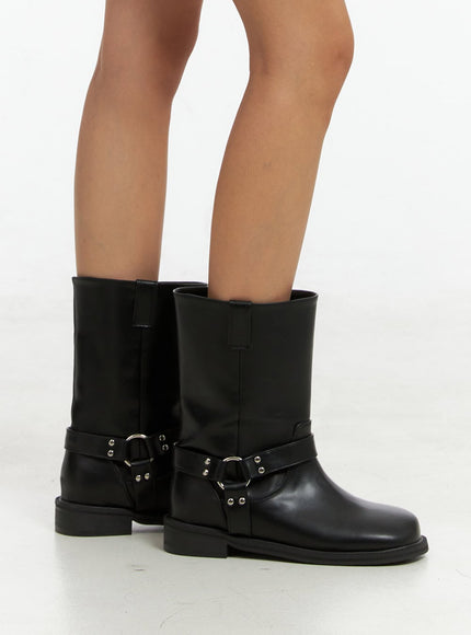 stud-faux-leather-strap-boots-ig405