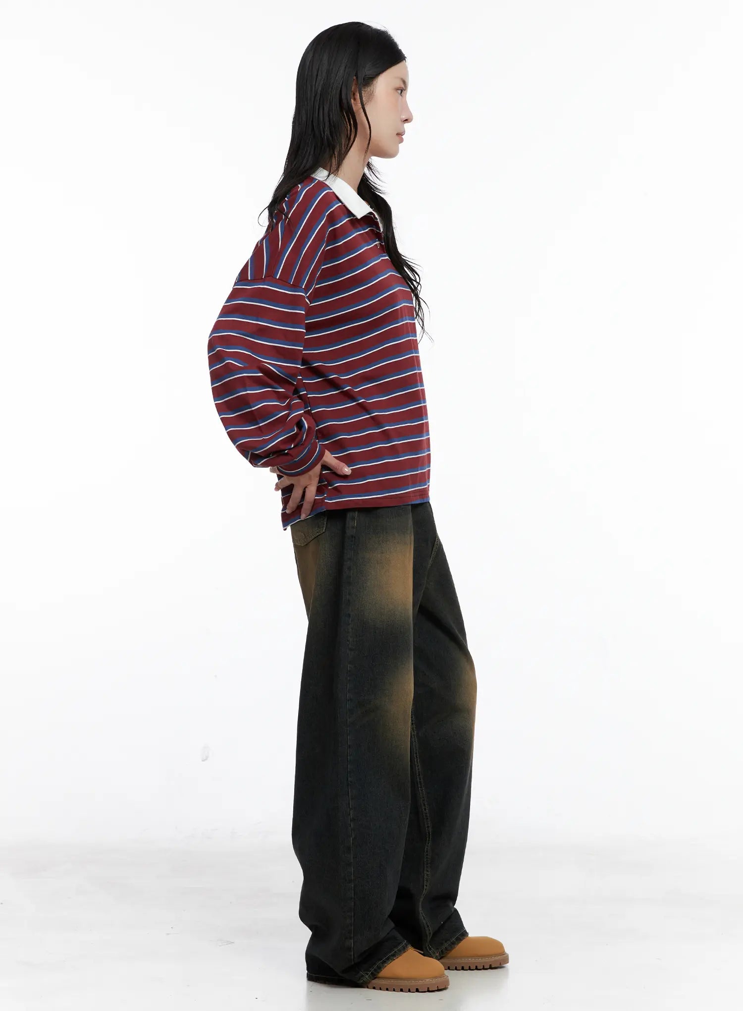 Striped Polo Long Sleeve Shirt CS526