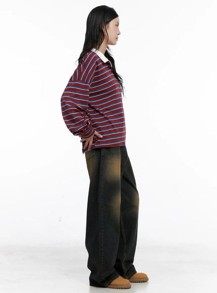 Striped Polo Long Sleeve Shirt CS526