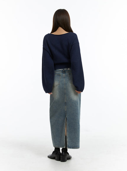 mid-waist-solid-button-washed-denim-maxi-skirt-oj411