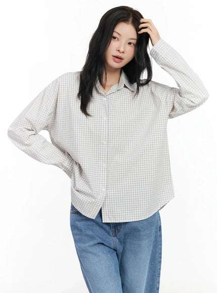 Cotton Check Button Shirt IM524