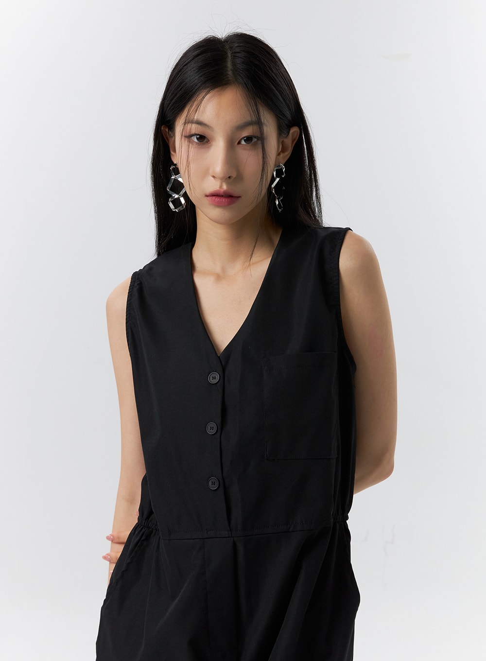 V-Neck Jumpsuit IL326 - Korean Women's Fashion | LEWKIN – LEWKIN - EUROPE