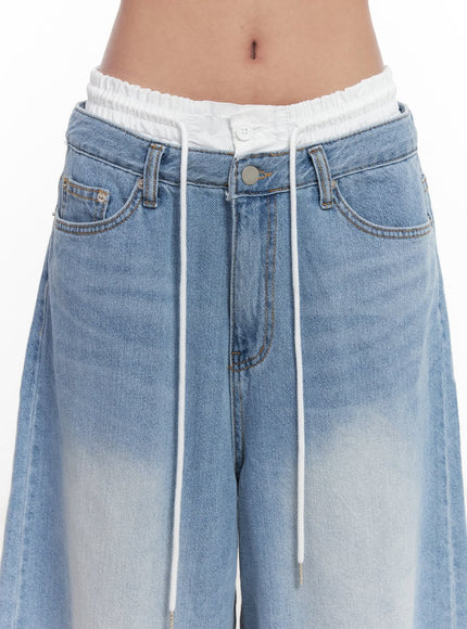 layered-drawstring-baggy-jorts-cy527