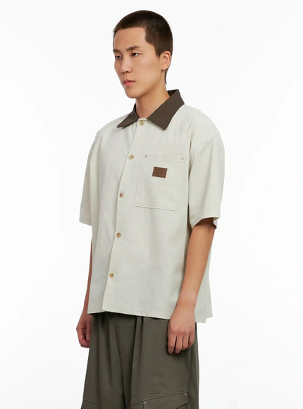 Men's Two-Tone Button-Up IG511