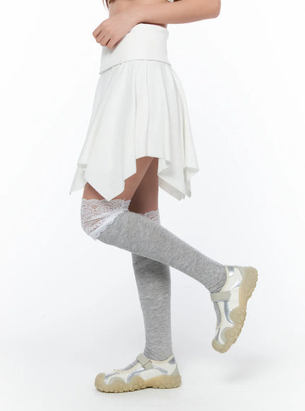 Flowy Handkerchief Hem Mini Skirt CA514