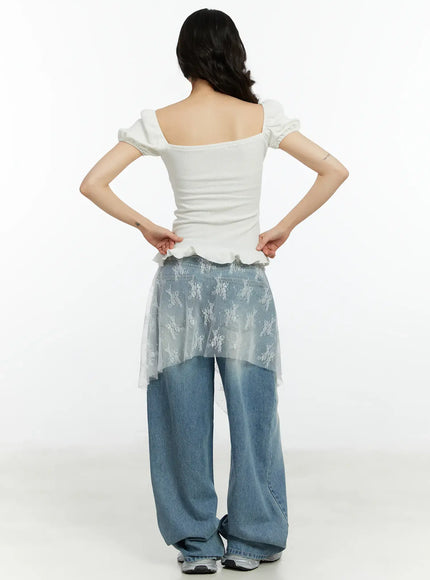 Alaiya Washed Baggy Jeans CF510