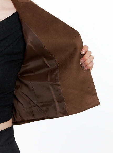 Cropped Faux Suede Jacket CS523