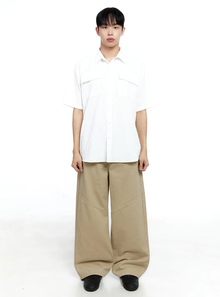 Men's Casual Crinkle Texture Shirt IG520