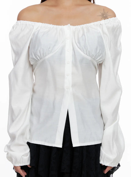 off-shoulder-button-up-blouse-cs522