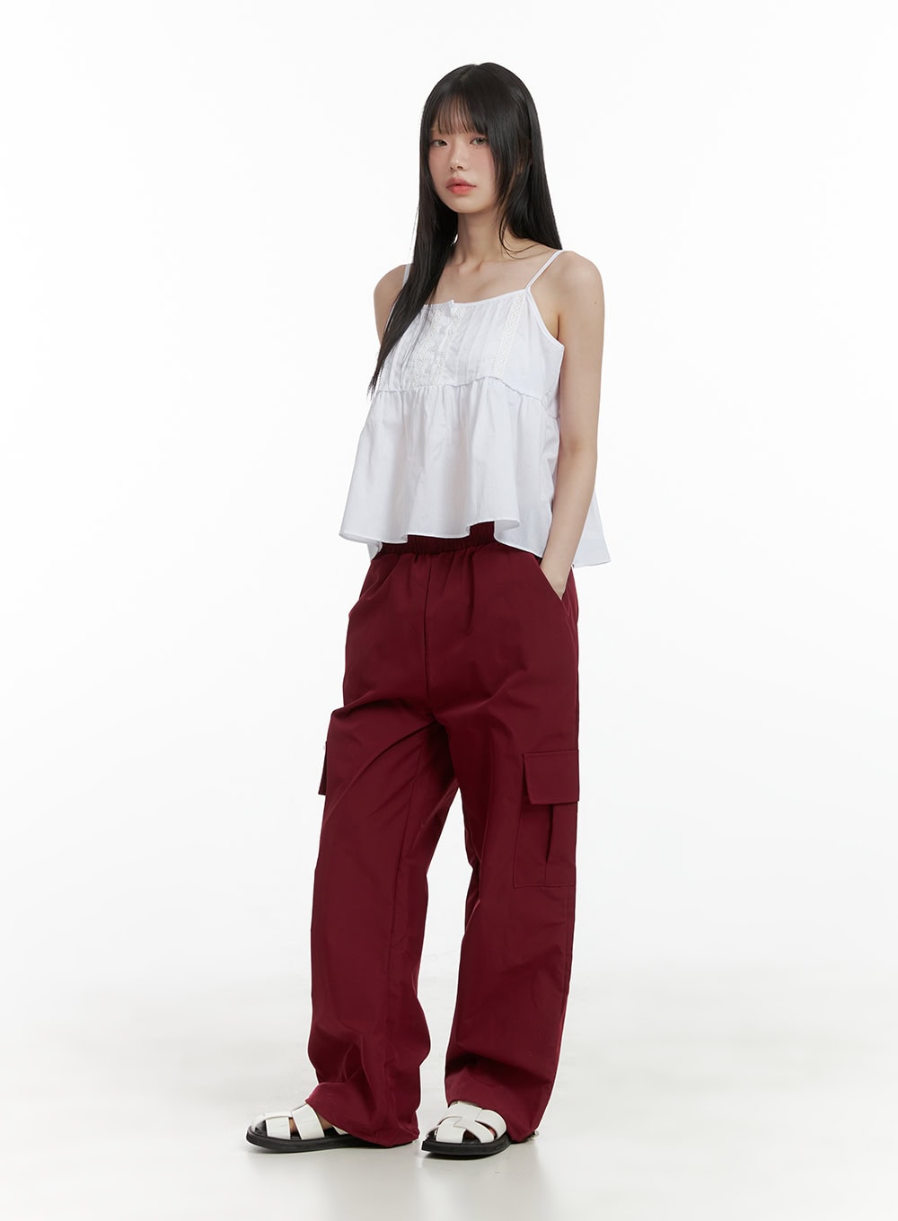 solid-string-waist-cargo-pants-cl412